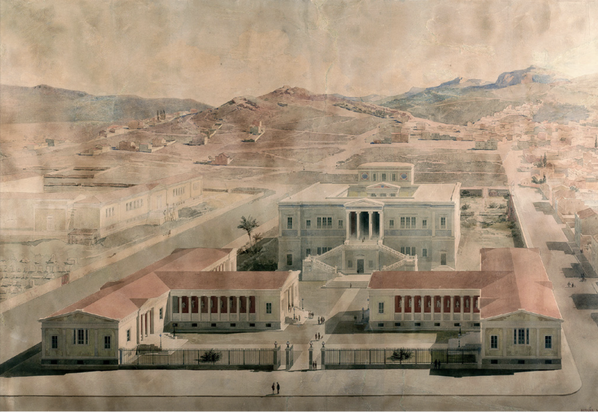 Loizos Vic. Lantsas, Perspective of the Polytechnic, 1885. Watercolor